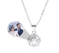 MMXX Collana Proiezione di Immagini Personalizzata Immagine All'interno Collane Personalizzate Donne Regali D'amore Commemorativi con Foto Personalizzate per Mamma Moglie Fidanzata Figlia Amiche - E1
