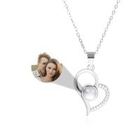 MMXX Collana Proiezione di Immagini Personalizzata Immagine All'interno Collane Personalizzate Donne Regali D'amore Commemorativi con Foto Personalizzate per Mamma Moglie Fidanzata Figlia Amiche - F1