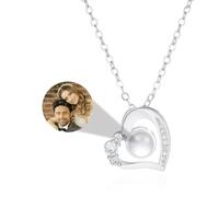 MMXX Collana Proiezione di Immagini Personalizzata Immagine All'interno Collane Personalizzate Donne Regali D'amore Commemorativi con Foto Personalizzate per Mamma Moglie Fidanzata Figlia Amiche - A1