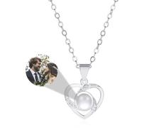 MMXX Collana Proiezione di Immagini Personalizzata Immagine All'interno Collane Personalizzate Donne Regali D'amore Commemorativi con Foto Personalizzate per Mamma Moglie Fidanzata Figlia Amiche - D1