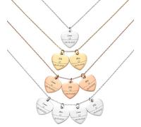 MMXX Collana Targhetta Pietra Natale Personalizzata con 1/2/3/4 Ciondoli per Donna Gioielli Personalizzati Eleganti Acciaio Inossidabile Testo Inciso Regalo Scalda Cuore per Madre Moglie Amica - C1