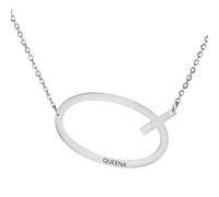 MMXX Collane Iniziali Personalizzate per Le Donne Collane Iniziali Laterali Personalizzate Collane con Lettere dalla A alla Z Regali Romanzo per Compleanno/Capodanno/Festa della Mamma (T-Argento)