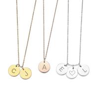 MMXX Collane Personalizzate con Nome/Iniziale per Donna Collana con Lettera Circolare/Quadrata/Barra e Pietre Portafortuna Regali per Mamma Nonna Moglie Amica Compleanno -A3