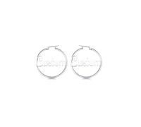 MMXX Orecchini a Cerchio Grandi Personalizzati da Donna Nome Personalizzato Orecchini Rotondo/Mappa Africana Argento/Oro Cerchio Acciaio Inossidabile Regali per Compleanno Moglie Fidanzata - B1