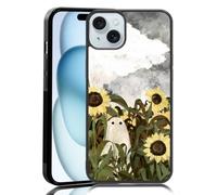 MMYAJT C'è un fantasma nel campo di girasoli adatto per iPhone 15 Plus