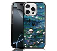 MMYAJT Water Lilies Phone Case Fit for iPhone 16 Pro - TPU Shockproof Protective Monet Waterlily Cat Flowers Phone Cover Gift for Boy Girl Men Women