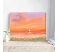 MMZBYAN Pittura da appendere all'alba di sera arte romantica arte murale guarigione giapponese elefante decorazione artistica pittura 50 x 70 cm