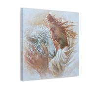 MNABSO Jesus Caressing The Lamb - Decorazione moderna per camera familiare, 70 x 70 cm