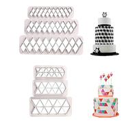 Mnahuxjuansxu Stampo Geometria Torta Tagliabiscotti Geometrico Set di 6 Formine per Biscotti Tre Dimensioni di Stampo per Decorazioni per Torte per Decorare Le Torte(Rombo e Triangolo equilatero)