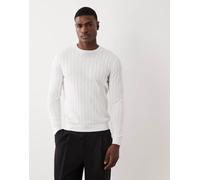 Mnango - Maglione a maniche lunghe in maglina bianco a coste 2XL