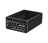 MNBOXCONET AI Firewall Mini PC Core Ultra 7 155H CPU, DDR5 8GB RAM 256GB NVMe SSD, Micro Desktop Computer Office 8 x 2.5Gbe LAN, Support Win Linux Proxmox OPNsense, SPK/MIC