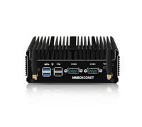 MNBOXCONET Fanless Mini Industrial PC J6412 Fanless, Small Computer, Barebone NO RAM NO SSD, Windows 11 Pro, Dual i226V 2.5GbE LAN, RS232 COM, WiFi5/BT4.2, Business Ufficio Triple Display