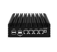 MNBOXCONET Mini PC Firewall N5105 Micro Application Computer Hardware, 4 × 2,5 GbE LAN, DDR4 8 GB RAM 128 GB SSD Slot, Triple Display, Slot TF, compatibile con OPNsense/Proxmox/ESXi