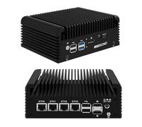 MNBOXCONET Mini PC N150 Firewall Fanless, DDR5 32GB RAM 2TB SSD Micro Desktop Computer 4 x 2.5GbE i226V LAN, 2 x SATA3.0 Quad Display Hardware Appliance Type-C, 2HD, DP, Win 11 Pro