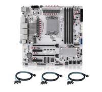 MNBOXCONET W680 LGA1700 M-ATX NAS Motherboard 12 Bay, 4xU-DIMM ECC DDR5 RJ45 10GBE LAN, Scheda Madre Dual PCIEx16 Slot, Miniboard 3xM.2 NVME Slot, Five Display, DDR5 32GB RAM 1TB SSD With Cable