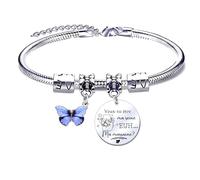 MNBVBV Braccialetto regalo battesimo personalizzato madrina compleanno regalo festa della mamma per madrina regali di Natale, size_name, Acciaio inossidabile, Nessuna pietra preziosa