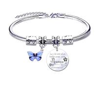 MNBVBV Regalo Tata fine contratto Bracciale Tata di fine anno Regalo Babysitter originale braccialetto pietra regalo tata vacanza estate, L, Acciaio inossidabile, Nessuna pietra preziosa