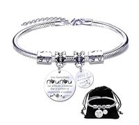MNBVBV Regalo Tata fine contratto Bracciale Tata di fine anno Regalo Babysitter originale braccialetto pietra regalo tata vacanza estate, L, Acciaio inossidabile, Nessuna pietra preziosa