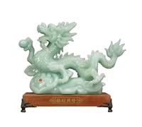 MNBVH Feng Shui Ornamenti Statua del Drago Cinese Giada Decorazione Zodiacale Fortunato Feng Shui Ufficio Decorazione della Casa Artigianato Feng Shui Statua(Size:L,Color:A)