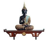 MNBVH Montato a parete Buddha Statua Stand Santuario Altare Tavolo in Legno Buddha Mensola Cinese Fengshui Preghiera Buddha Santuario Altare Tavolo da meditazione per piccoli spazi, tavolo personale