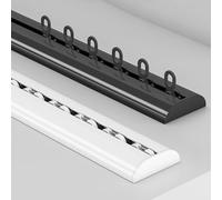 MNBVH Pista di Tenda del soffitto, Binario in Alluminio, Nero, Bianco, Pista per Tende scorrevoli per Il Bagno per la casa in Ufficio divisore