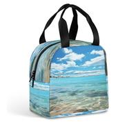 MNBVKL Borsa del pranzo dell'isolamento del di alluminio, borsa del pranzo stampata dell'acqua di mare scenica, borsa del pranzo all'aperto, borsa del pranzo di viaggio, borsa universale del pranzo