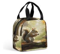 MNBVKL Borsa del pranzo dell'isolamento del di alluminio, lo scoiattolo mangia la borsa stampata del pranzo, la borsa del pranzo all'aperto, la borsa del pranzo di viaggio, borsa universale del pranzo