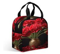 MNBVKL Borsa per il pranzo con tasca, borsa per il pranzo con stampa di garofano, borsa per il pranzo all'aperto, borsa per il pranzo da viaggio, borsa universale per il pranzo