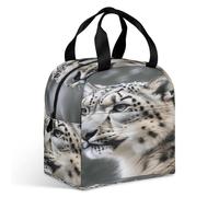 MNBVKL Borsa per il pranzo con tasca, borsa per il pranzo con stampa leopardo delle nevi, borsa per il pranzo all'aperto, borsa per il pranzo da viaggio, borsa universale per il pranzo