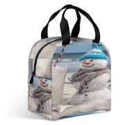 MNBVKL Borsa per il pranzo con tasca, borsa per il pranzo stampata con pupazzo di neve Bech, borsa per il pranzo all'aperto, borsa per il pranzo da viaggio, borsa universale per il pranzo