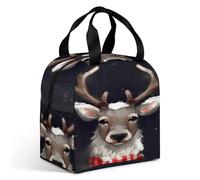 MNBVKL Borsa per il pranzo con tasca, borsa per il pranzo stampata con renna, borsa per il pranzo all'aperto, borsa per il pranzo da viaggio, borsa universale per il pranzo