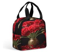 MNBVKL Borsa per il pranzo da picnic, borsa per il pranzo stampata con garofano, borsa per il pranzo all'aperto, borsa da pranzo da viaggio, borsa universale per il pranzo
