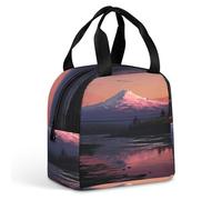 MNBVKL Borsa per il pranzo da picnic, borsa per il pranzo stampata con paesaggio di montagna al tramonto, borsa per il pranzo all'aperto, borsa da pranzo da viaggio, borsa universale per il pranzo