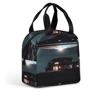 MNBVKL Borsa per il pranzo da picnic, borsa per il pranzo stampata UFO di notte, borsa per il pranzo all'aperto, borsa per il pranzo da viaggio, borsa universale per il pranzo