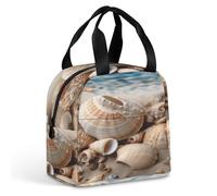 MNBVKL Borsa per il pranzo da picnic, Seashells by The Seashore Borsa per il pranzo stampata, borsa per il pranzo all'aperto, borsa per il pranzo da viaggio, borsa universale per il pranzo