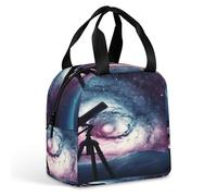 MNBVKL Borsa per il pranzo dell'isolamento del di alluminio, galassia spaziale con il telescopio stampato borsa del pranzo, borsa per il pranzo all'aperto, borsa da pranzo da viaggio, borsa universale