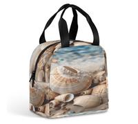 MNBVKL Borsa termica per il pranzo in alluminio, Seashells by The Seashore stampato Lunch Bag, borsa per il pranzo all'aperto, borsa per il pranzo da viaggio, borsa universale per il pranzo