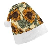 MNBVKL Cappello di Natale, cappello di Natale romantico stampato girasoli, cappello di Natale adulto, cappello di Natale multifunzionale