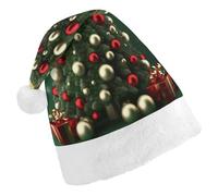 MNBVKL Cappello di Natale, cappello di Natale stampato con albero di Natale rotondo, cappello di Natale per adulti, cappello di Natale multifunzionale