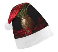 MNBVKL Cappello di Natale, cappello di Natale stampato con garofano romantico, cappello di Natale per adulti, cappello di Natale multifunzionale