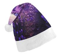 MNBVKL Cappello di Natale, cappello di Natale stampato lavanda viola, cappello di Natale per adulti, cappello di Natale multifunzionale