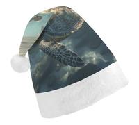 MNBVKL Cappello di Natale, cappello natalizio stampato tartaruga marina soleggiata, cappello di Natale per adulti, cappello di Natale multifunzionale