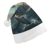 MNBVKL Cappello di Natale, cappello natalizio stampato tartaruga marina soleggiata, cappello di Natale per adulti, cappello di Natale multifunzionale
