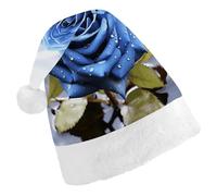MNBVKL Cappello di Natale, romantico cappello di Natale stampato rosa blu, cappello di Natale adulto, cappello di Natale multifunzionale