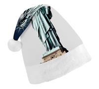 MNBVKL Cappello di Natale, Statua della Libertà Stampato Cappello di Natale, Cappello di Natale per adulti, Cappello di Natale multifunzionale