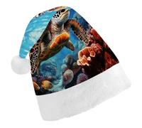 MNBVKL Cappello di Natale, tartarughe marine pittura diamante stampato cappello di Natale, cappello di Natale adulto, cappello di Natale multifunzionale