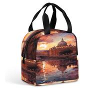 MNBVKL Picnic Lunch Bag, Roma Tramonto Stampato Lunch Bag,All'aperto Lunch Bag,viaggio Lunch Bag,Universal Lunch Bag