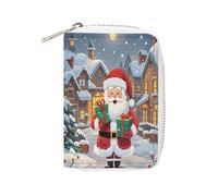 MNBVKL Portafoglio, Giving Gifts on A Snowy Day, portafoglio da viaggio di grande capacità, portafoglio da viaggio da donna, portafoglio per adulti, bianco, 16 x 11,5 cm, moderno
