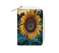 MNBVKL Portafoglio, Il bellissimo portafoglio stampato girasole, portafoglio da viaggio di grande capacità, portafoglio da viaggio da donna, portafoglio per adulti, bianco, 16 x 11,5 cm, moderno