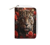 MNBVKL Portafoglio, portafoglio stampato con rosa rossa e tigre, portafoglio da viaggio di grande capacità, portafoglio da viaggio da donna, portafoglio per adulti, bianco, 16 x 11,5 cm, moderno